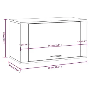 Berkfield Wall-mounted Shoe Cabinet Black 70x35x38 cm Engineered Wood