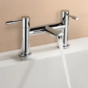 Nes Home Modern Deck Mounted Chrome Bath Filler Tap Brass