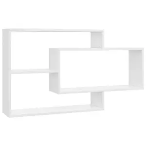 Jaleshia 3 Piece Rectangle Floating Shelf High Gloss White