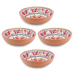 Purely Home Mediterranean Melamine Low Bowls - Set of 4