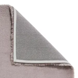 Grey Shaggy Plain Modern Machine Made Polyester Easy to Clean Rug for Living Room and Bedroom-60cm X 120cm