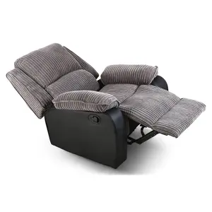 Postana Jumbo Cord Fabric Recliner Armchair Lounge Home Reclining Chair (Grey)