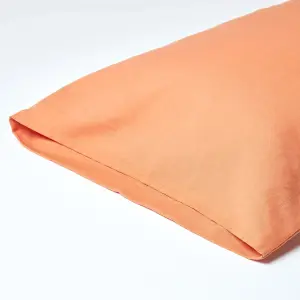 Homescapes Burnt Orange Linen Housewife Pillowcase, King