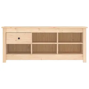 Berkfield Shoe Cabinet 110x38x45.5 cm Solid Wood Pine