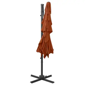 Berkfield 4-Tier Parasol with Aluminium Pole Terracotta 250x250 cm