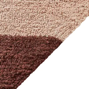 Cotton Area Rug Striped 140 x 200 cm Brown and Beige XULUF