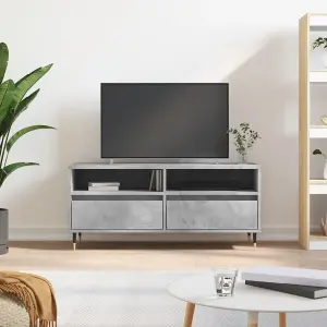 Berkfield TV Cabinet Concrete Grey 100x34.5x44.5 cm Engineered Wood