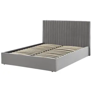 Velvet EU King Size Ottoman Bed Grey VION