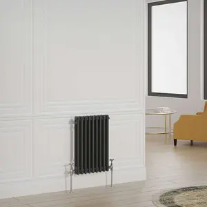 G-Rad Black Double Column Horizontal Radiator - (H) 600 x (W) 415mm