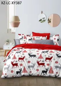 Reindeer Print Printed Duvet Set