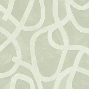 Holden Delamere Linear Swirl Wallpaper Sage 13461