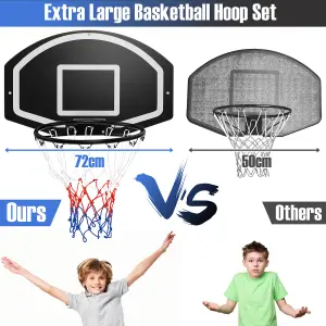 Costway Wall Mounted Basketball Hoop Set Large Indoor Basketball Games