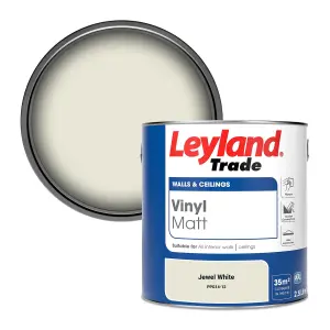 Leyland Trade Vinyl Matt Walls & Ceilings Emulsion Paint Jewel White (PPG14-12) 2.5L