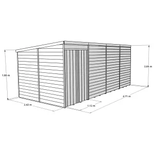 BillyOh Expert Tongue and Groove Pent Workshop - 16x8 - Windowless