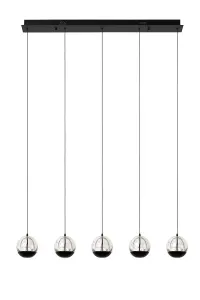 Lucide SENTUBAL - Pendant light - LED Dim. - 5x5,3W 2700K - Black