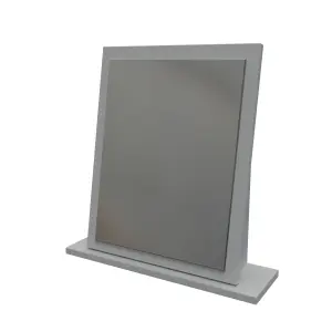 Linear Grey Rectangular Freestanding Framed mirror, (H)50.5cm (W)48cm