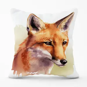 Fox Watercolour Outdoor Cushion 45cm x 45cm