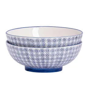 Nicola Spring - Hand-Printed Fruit Bowls - 31.5cm - Pack of 2