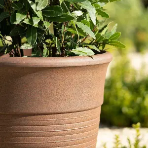 Primrose Tall Round Planter in Rust 57cm