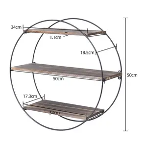 Unwind 3 Tier Circle Solid Wood Floating Shelf