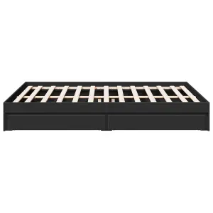 Berkfield Bed Frame with Drawers without Mattress Black 160x200 cm