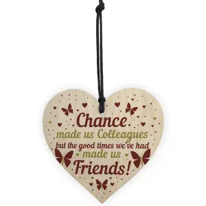 Red Ocean Colleague Made Us Friends Leaving Gifts Wooden Heart Plaque Work Colleague Friendship Thank You Gifts