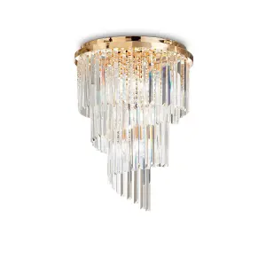 Luminosa Carlton 12 Light Ceiling Light Chandelier Gold, E14