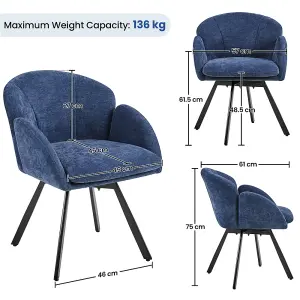 Yaheetech Cute Makeup Vanity Chair Accent Armchair Swingable - Blue