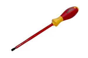 WIHA Slotted Electricians Screwdrivers Insulated VDE Slim Fit SoftFinish 1000v 6.0mm x 150mm 00828