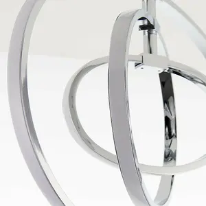 LED Semi Flush Ceiling Light 21W Warm White Chrome Hoop Ring Feature Strip Lamp