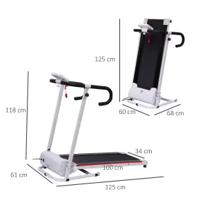 HOMCOM 1-10Km/h Folding Treadmill Home Running Fitness Machine w/ Safety Stopper