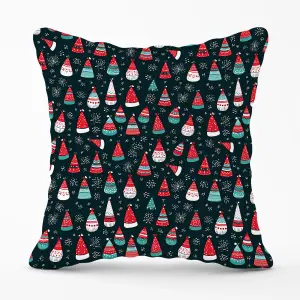 Hand Drawn Cheerful Santa Hats Cushions 60cm x 60cm