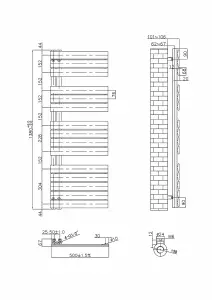 Rinse Bathrooms Designer Flat Panel Electric Heated Towel Rail Radiator Bathroom Ladder Radiators Prefilled Black 1380x500mm