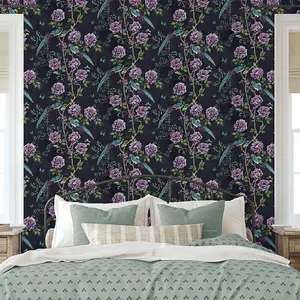 Paloma Home Vintage Chinoiserie Wallpaper Midnight (921503)