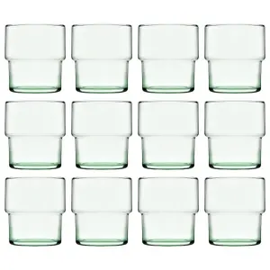 Pasabahce Aware Hill Recycled Glass Stacking Tumblers - 300ml - Green - Pack of 12