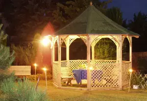 Chopin Large Gazebo with Trellis Panels - Pressure Treatet Timber - L354 x W354 x H333 cm