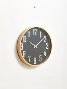 Interiors by Premier Functional Black Wall Clock, Sleek And Sturdy Wall Clock For Kitchen, Lightweight Clock For Indoor Outdoor