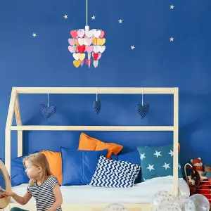 ValueLights Children's Multi-Coloured Pretty Hearts Bedroom Nursery Ceiling Pendant Light Shade