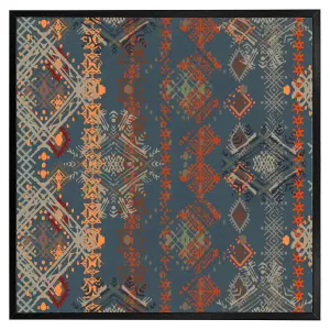 Ethnic boho distressed pattern (Picutre Frame) / 30x30" / Black