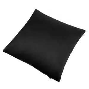 Sienna 2 x Matte Velvet Filled Cushion Covers Soft Zip, Black - 45 x 45cm