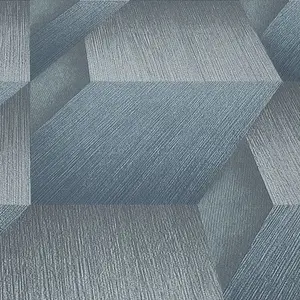 3D Effect Geometric Wallpaper Blue Erismann 10046-08