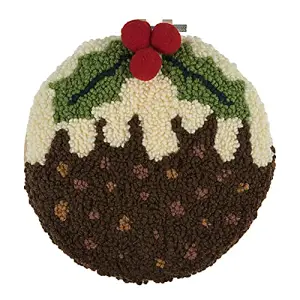 Punch Needle Kit: Yarn and Hoop: Christmas: Christmas Pudding