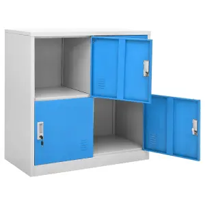 Berkfield Locker Cabinets 2 pcs Light Grey and Blue 90x45x92.5 cm Steel