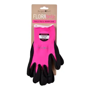 Burgon & Ball Flora brite Nylon Pink Gardening gloves Small, Pair of 2