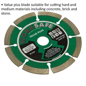 100mm Diamond Cutting Disc Blade for Concrete, Brick & Stone - Durable 16mm Bore