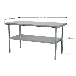 Sealey Stainless Steel Workbench 1.5 Meters Work Top 100kg Capacity AP1560SS