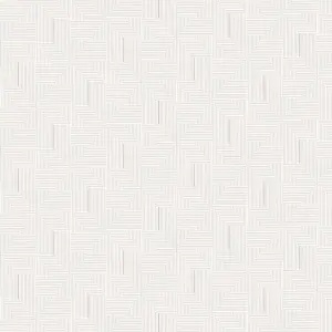 Galerie Luxe Light Grey Labyrinth Smooth Wallpaper