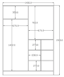 MARIE Gold White Sliding Door Wardrobe