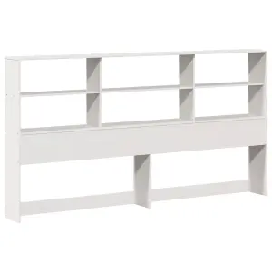 Berkfield Bookcase Bed without Mattress White 180x200 cm Super King Solid Wood Pine