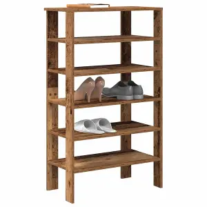 Berkfield Shoe Rack Old Wood 61x32x105 cm Engineered Wood